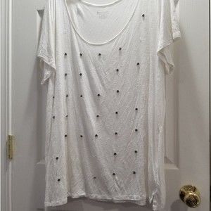 Women's Lane Bryant Plus Size Off White Cream Fancy Top Size Size 26/28